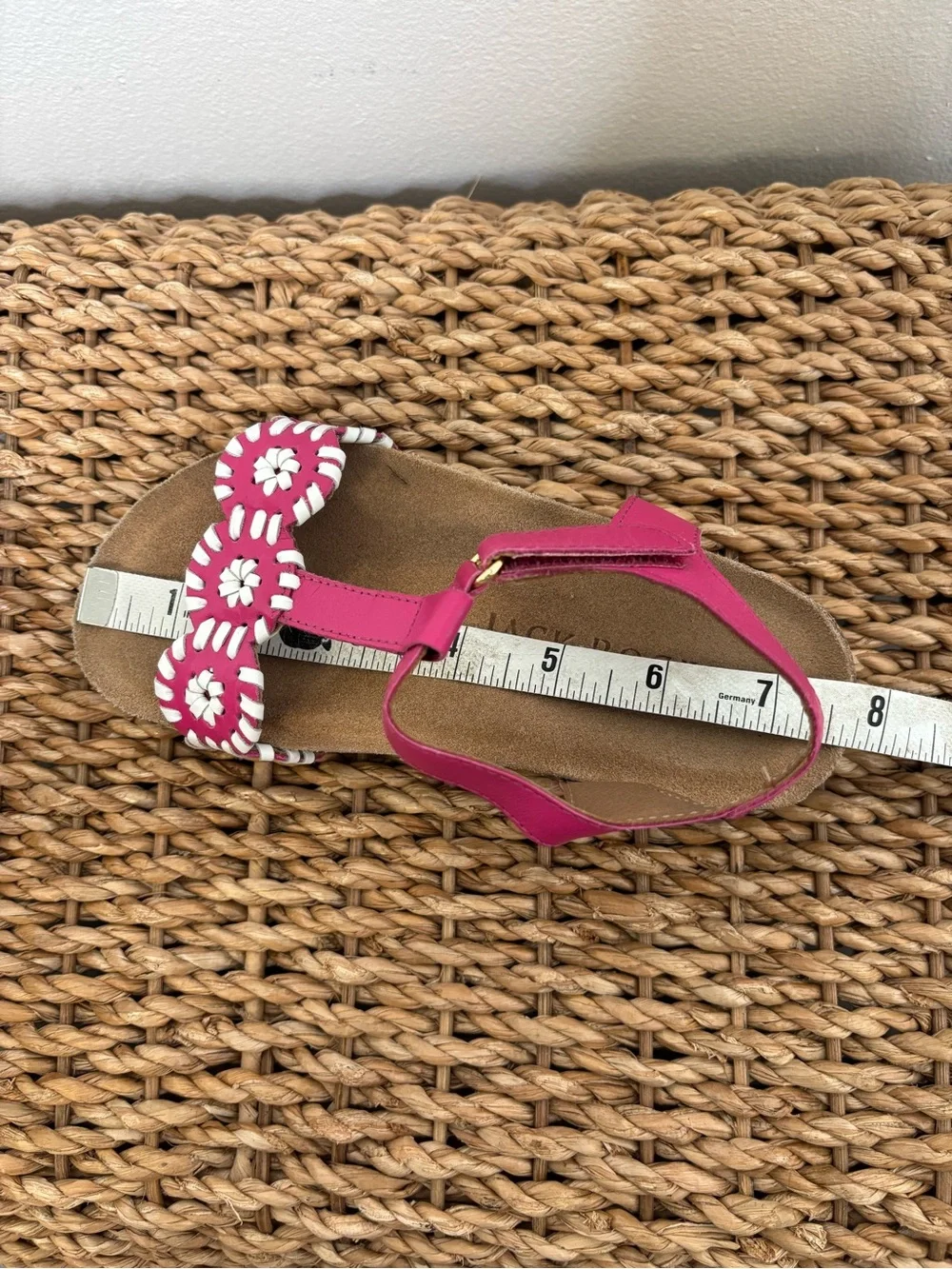 Jack Rogers Girls Sz 11 Lauren Playground Sandal Pink/White